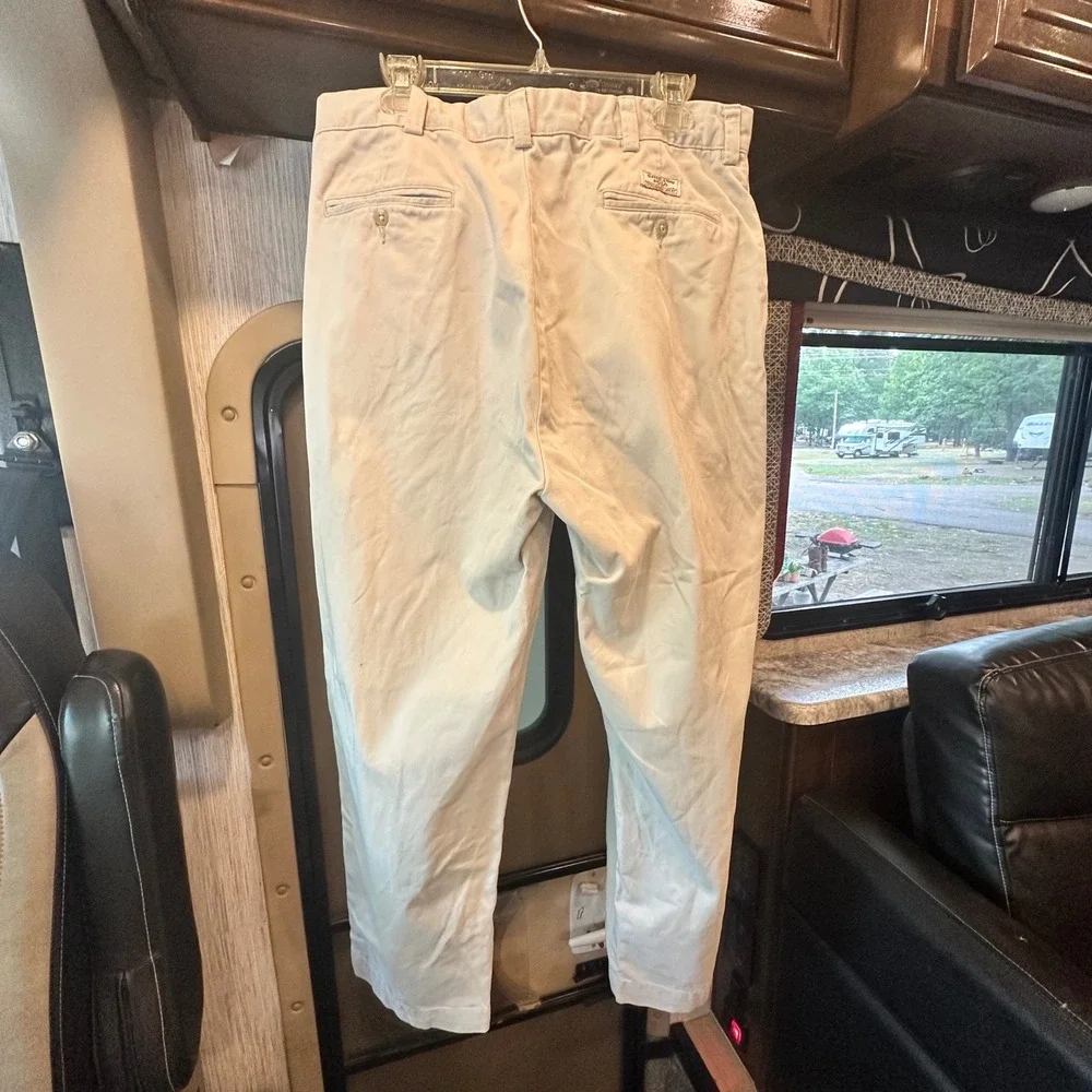Vintage Polo Ralph Lauren Philip Pants 36x30 Khaki Tan Classic Chino Cotton Mens